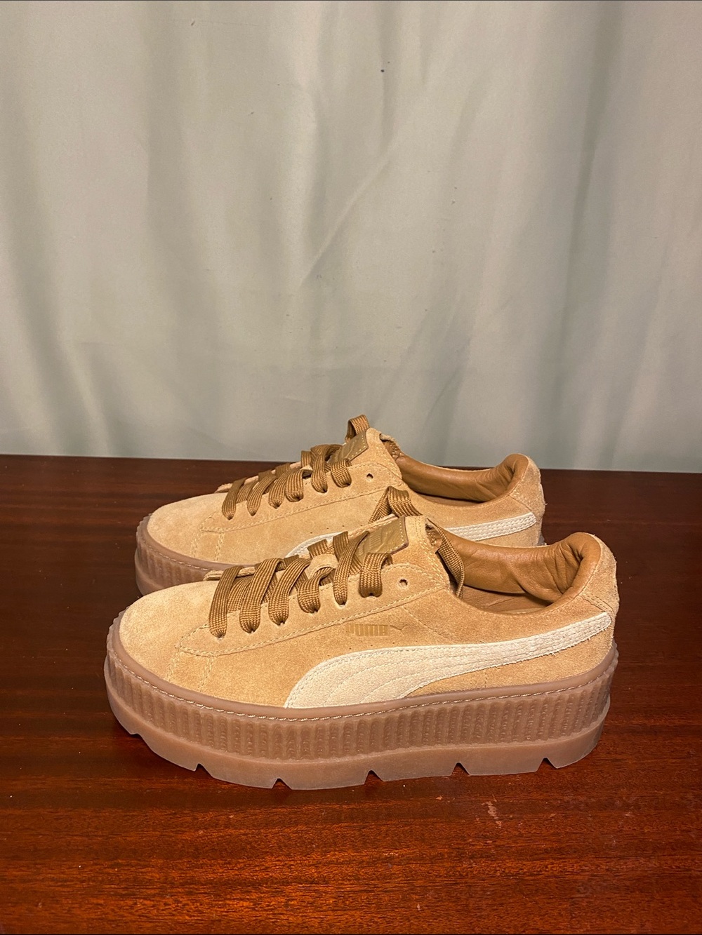 Puma x Rihanna Fenty Cleated Creeper Suede Womens Golden Brown Shoes Size 8.5